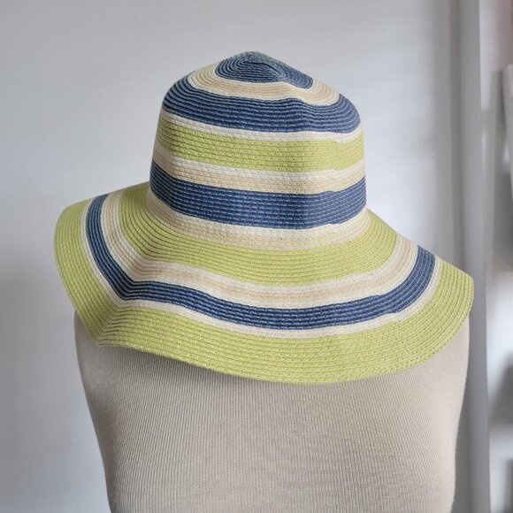 Unbranded Summer /Spring Lime Green Floppy Straw Hat (Size 7 1/8" /Medium) - Picture 5 of 13